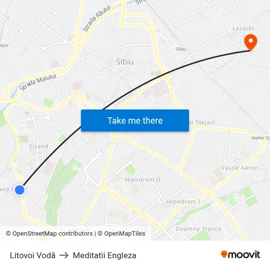 Litovoi Vodă to Meditatii Engleza map