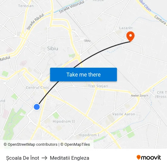 Școala De Înot to Meditatii Engleza map