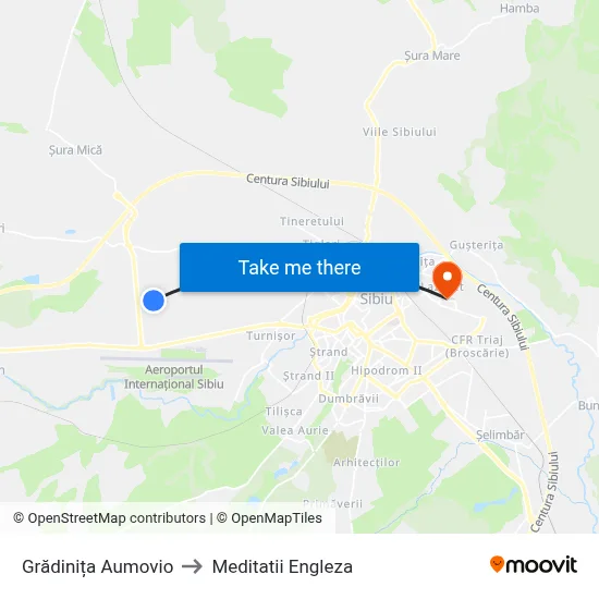 Grădinița Aumovio to Meditatii Engleza map