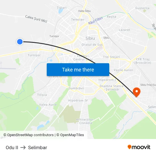 Odu II to Selimbar map