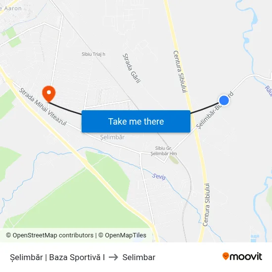 Șelimbăr | Baza Sportivă I to Selimbar map