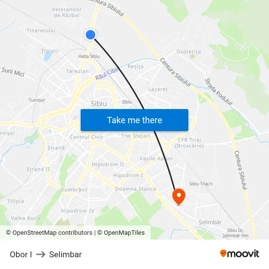 Obor I to Selimbar map