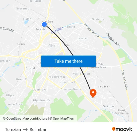 Terezian to Selimbar map