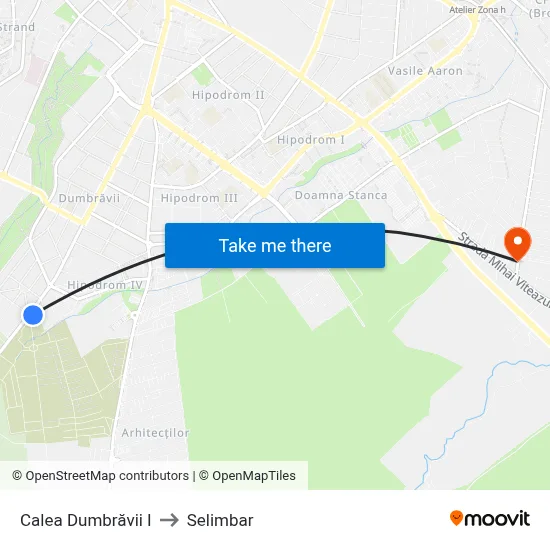 Calea Dumbrăvii I to Selimbar map