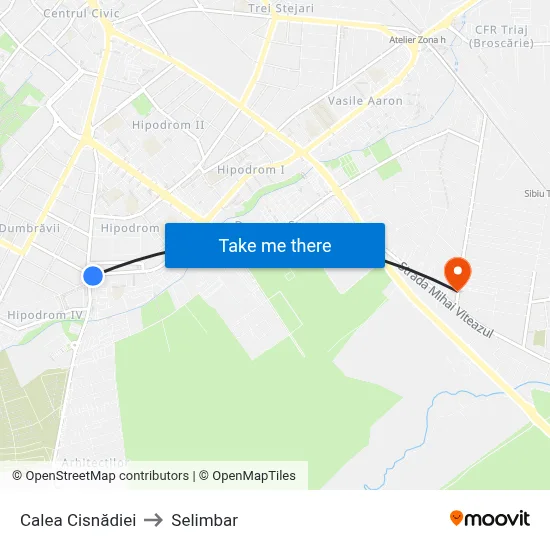 Calea Cisnădiei to Selimbar map