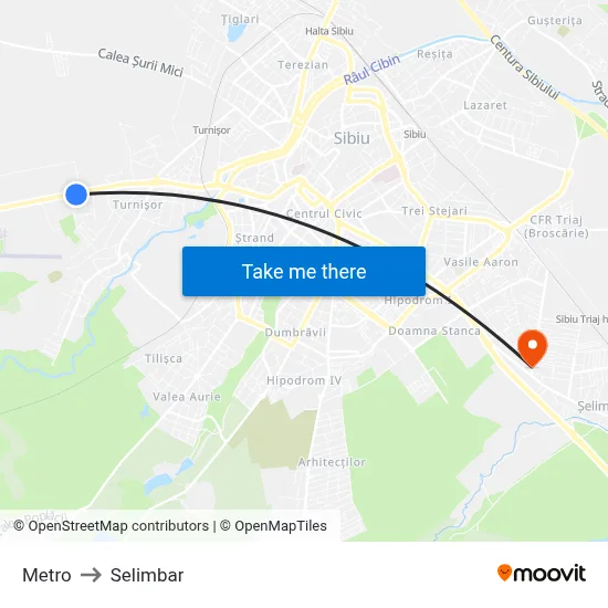 Metro to Selimbar map