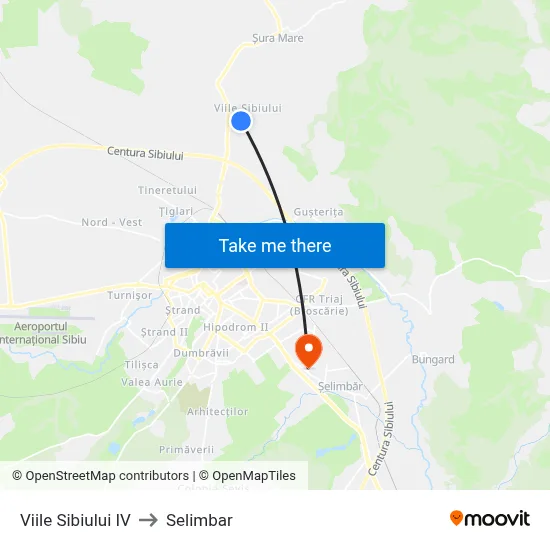 Viile Sibiului IV to Selimbar map