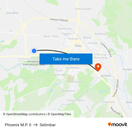 Phoenix M.P. II to Selimbar map