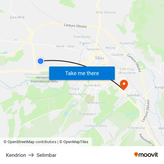 Kendrion to Selimbar map