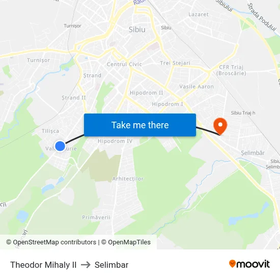 Theodor Mihaly II to Selimbar map