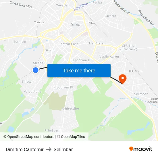 Dimitire Cantemir to Selimbar map