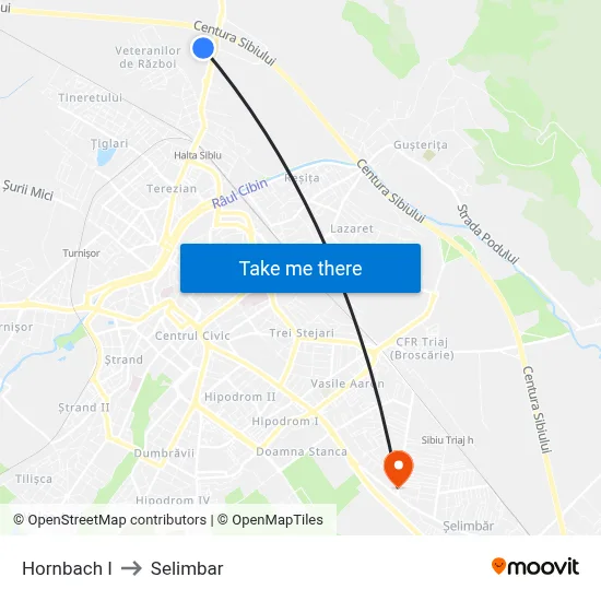 Hornbach I to Selimbar map