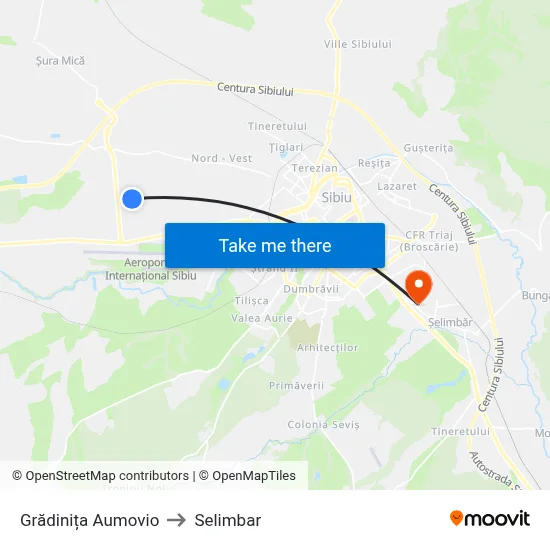 Grădinița Aumovio to Selimbar map