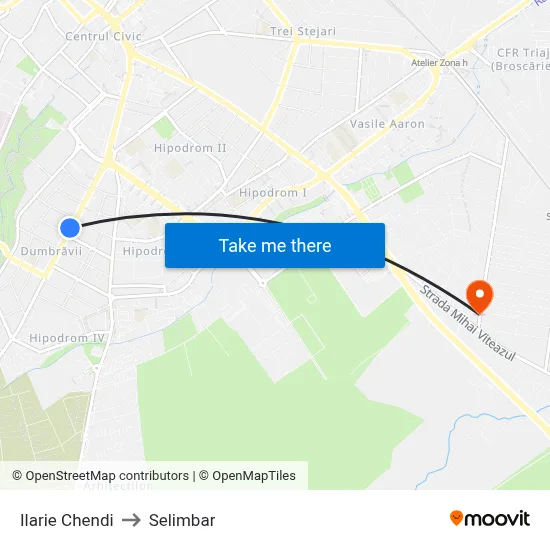 Ilarie Chendi to Selimbar map