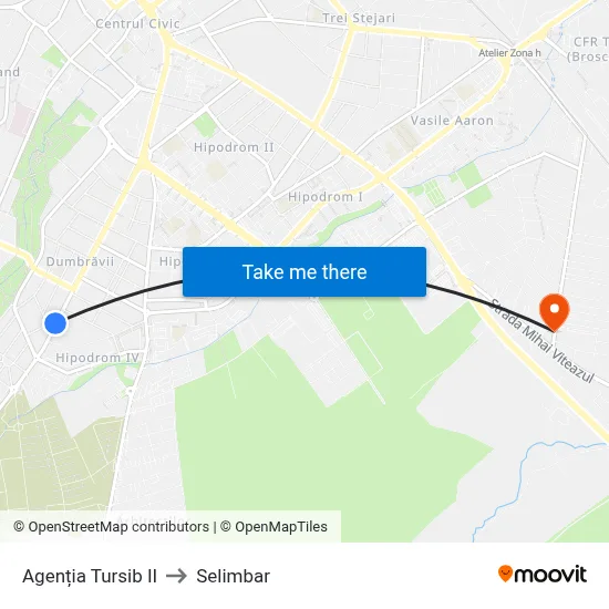 Agenția Tursib II to Selimbar map