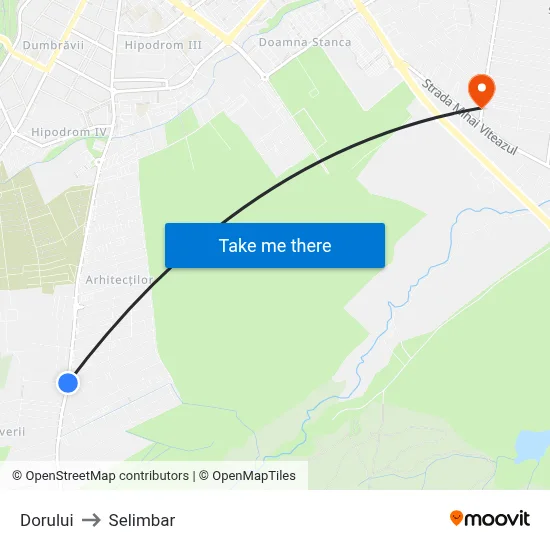 Dorului to Selimbar map
