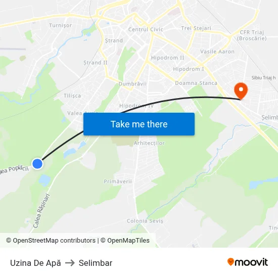 Uzina De Apă to Selimbar map