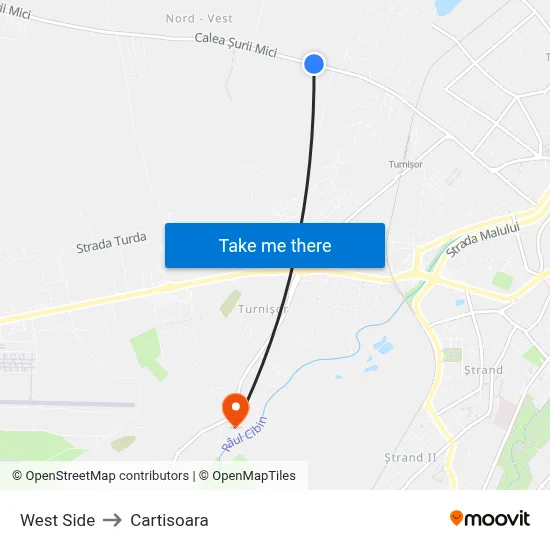 West Side to Cartisoara map