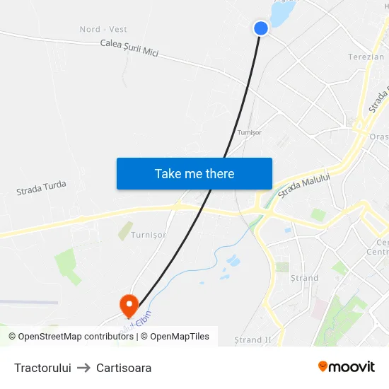 Tractorului to Cartisoara map