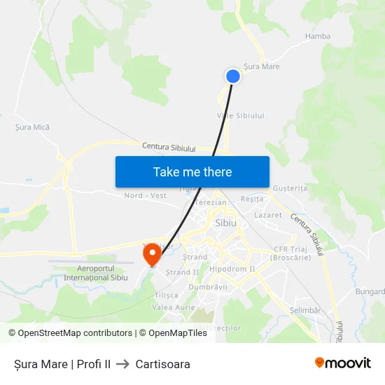 Șura Mare | Profi II to Cartisoara map
