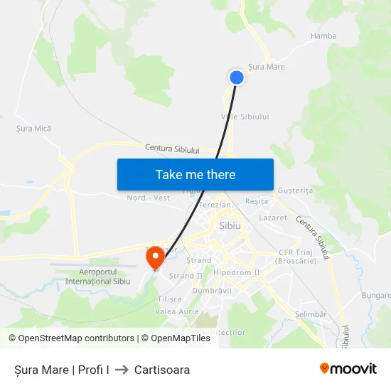 Șura Mare | Profi I to Cartisoara map