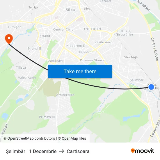Șelimbăr | 1 Decembrie to Cartisoara map