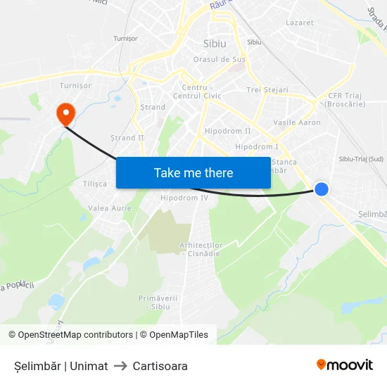 Șelimbăr | Unimat to Cartisoara map