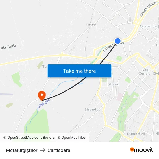 Metalurgiștilor to Cartisoara map