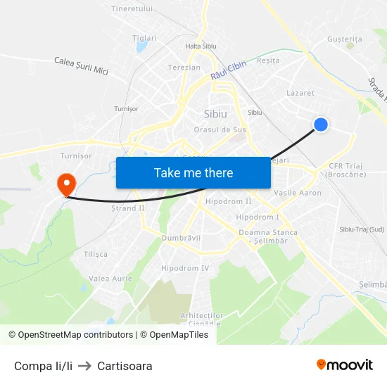 Compa Ii/Ii to Cartisoara map
