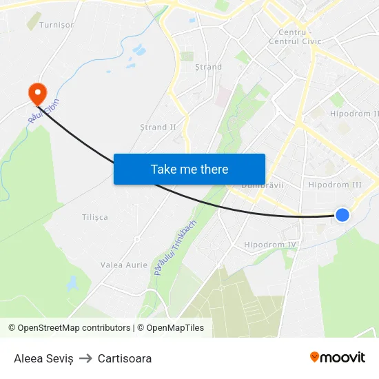 Aleea Seviș to Cartisoara map