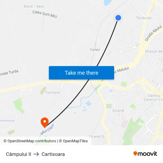 Câmpului II to Cartisoara map