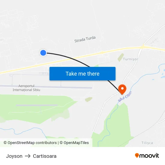 Joyson to Cartisoara map