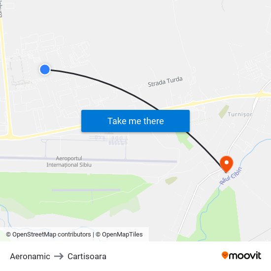 Aeronamic to Cartisoara map