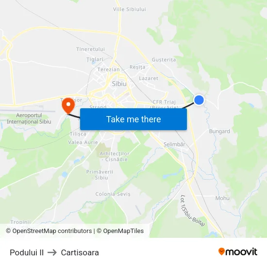 Podului II to Cartisoara map