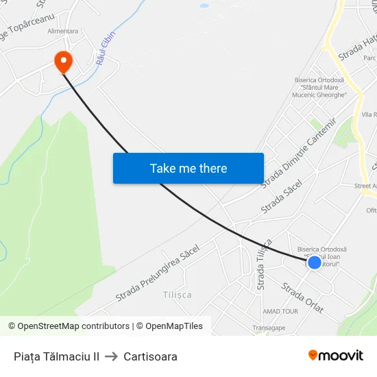 Piața Tălmaciu II to Cartisoara map