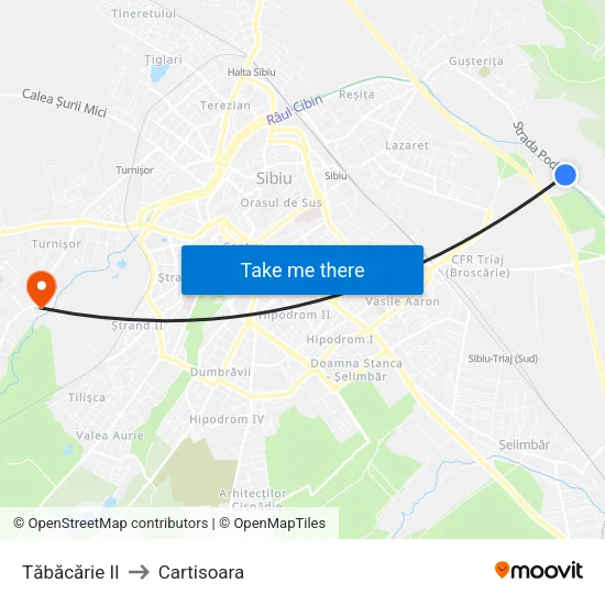 Tăbăcărie II to Cartisoara map