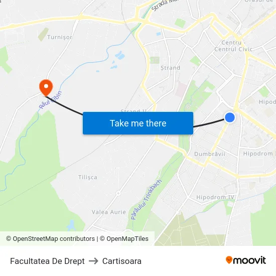 Facultatea De Drept to Cartisoara map