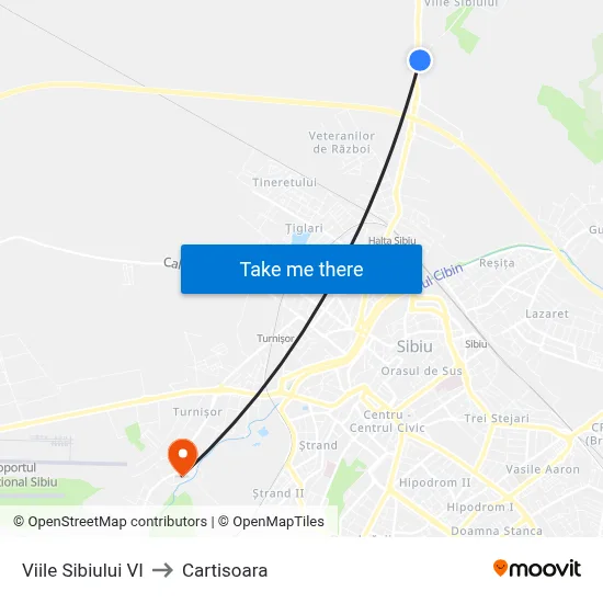 Viile Sibiului VI to Cartisoara map