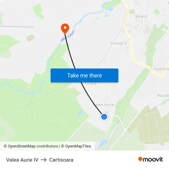 Valea Aurie IV to Cartisoara map