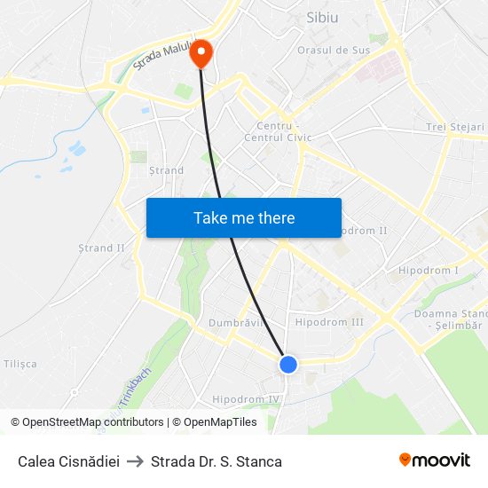 Calea Cisnădiei to Strada Dr. S. Stanca map