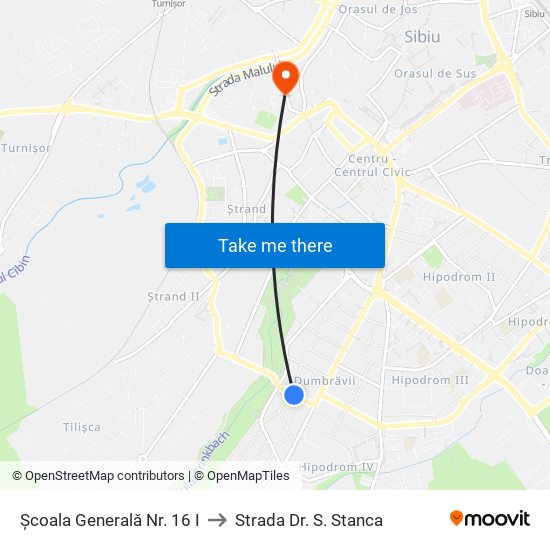 Școala Generală Nr. 16 I to Strada Dr. S. Stanca map