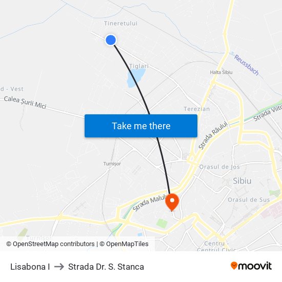 Lisabona I to Strada Dr. S. Stanca map