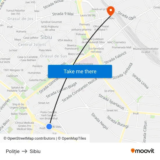 Poliție to Sibiu map