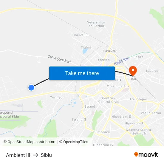 Ambient III to Sibiu map
