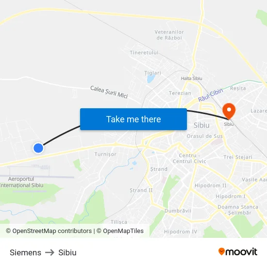 Siemens to Sibiu map
