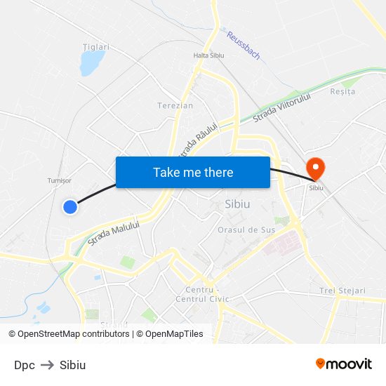 Dpc to Sibiu map