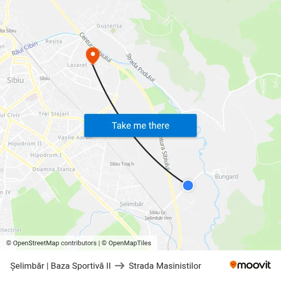 Șelimbăr | Baza Sportivă II to Strada Masinistilor map