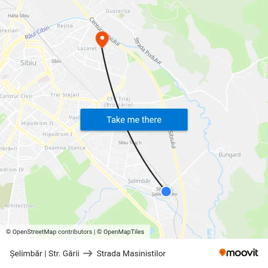Șelimbăr | Str. Gării to Strada Masinistilor map