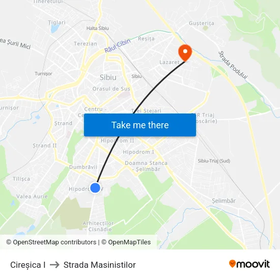 Cireșica I to Strada Masinistilor map