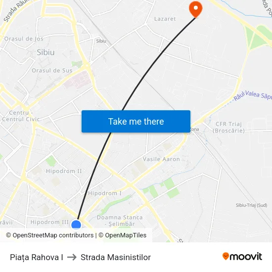 Piața Rahova I to Strada Masinistilor map